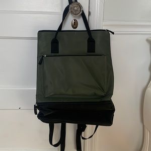 Spacious Olive Green Convertible Backpack/Tote